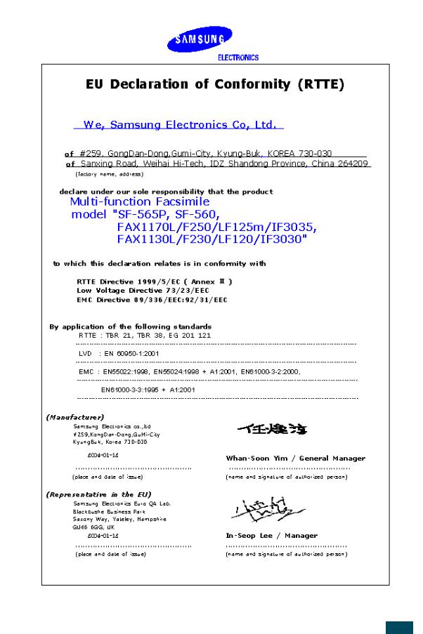 Samsung SF-565P User Manual