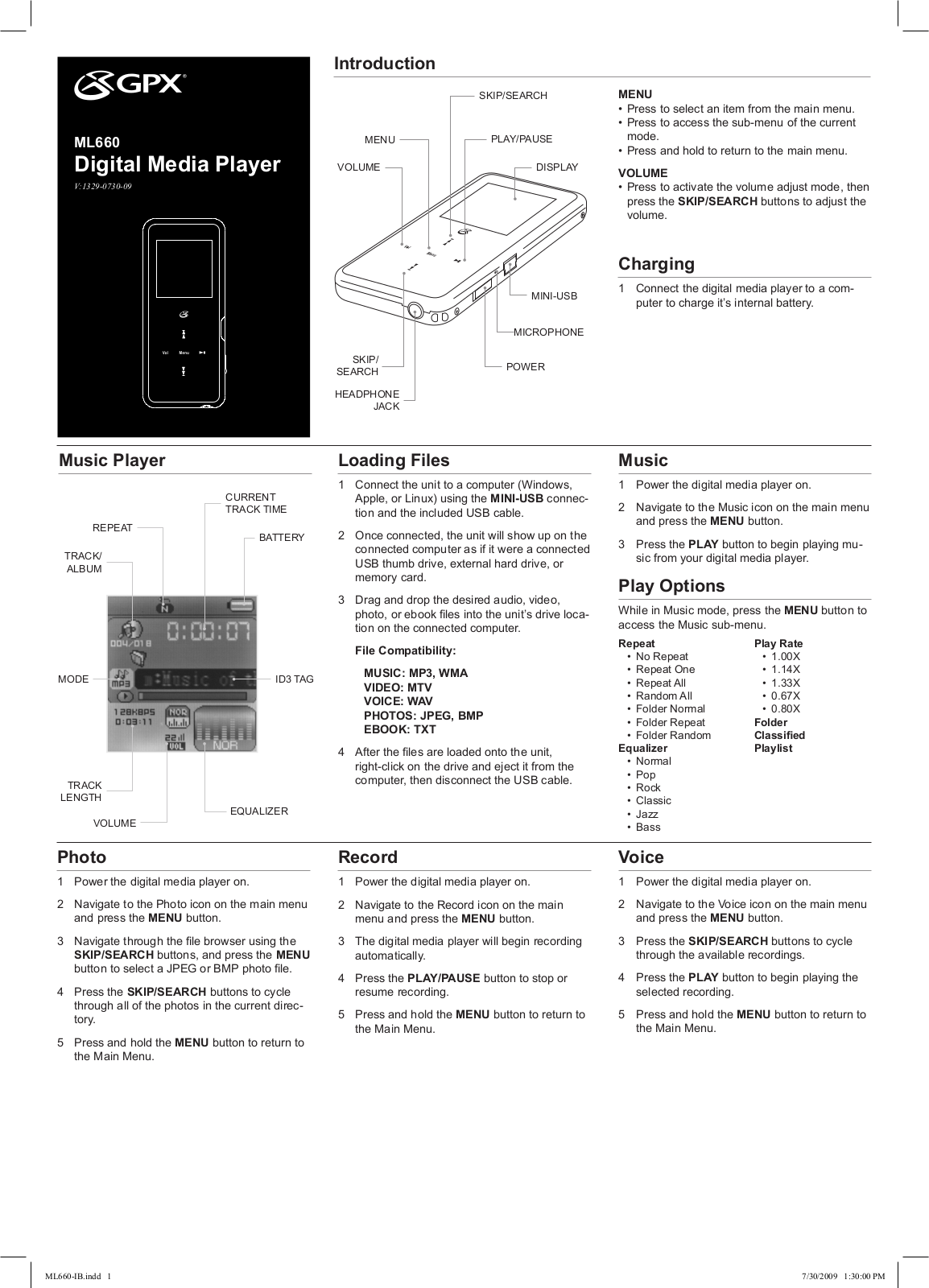 GPX ML660 User Manual