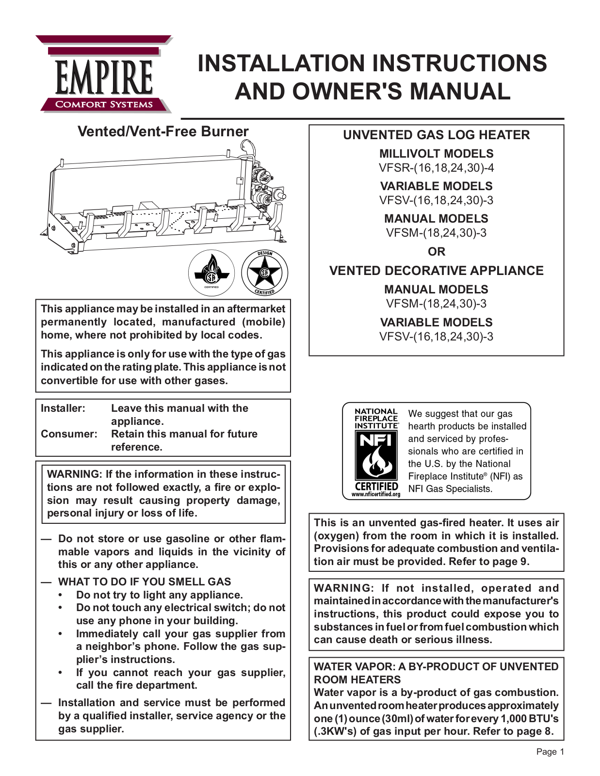 ECS VFSR-24-3 User Manual