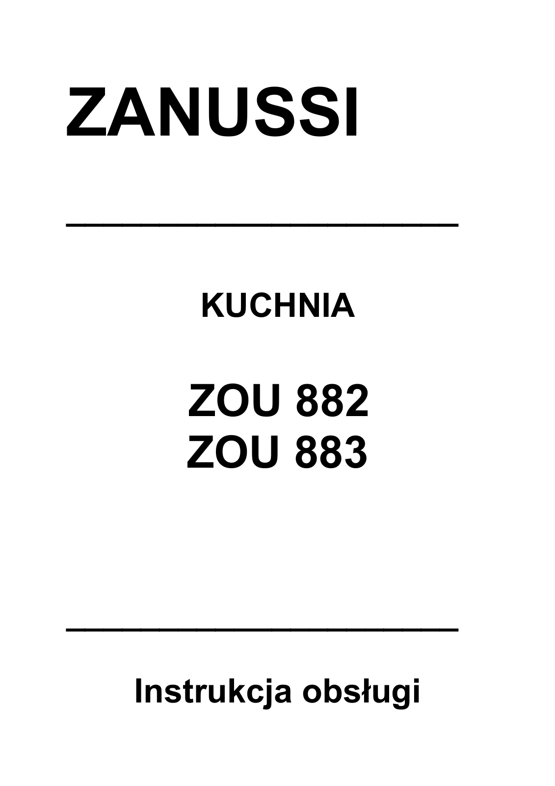 Zanussi ZOU883QX, ZOU882QX User Manual