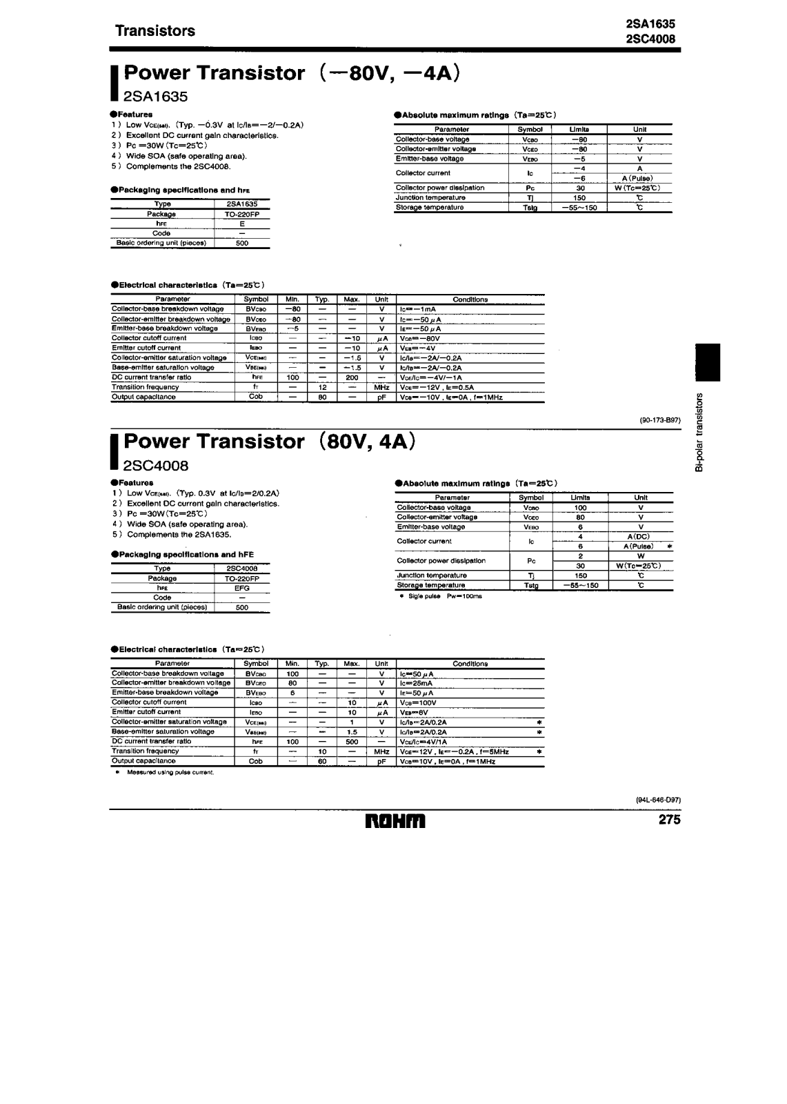 Datasheet 2SC4008 Specification - ManualMachine.com