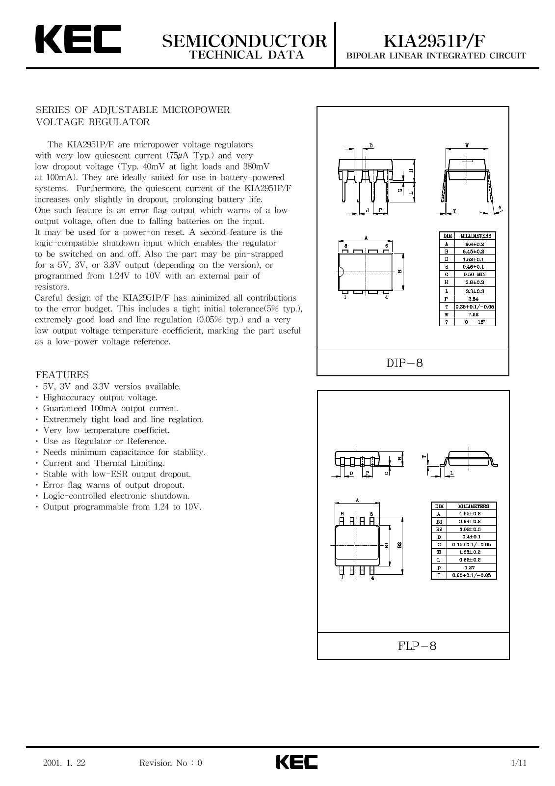 KEC KIA2951P, KIA2951F Datasheet