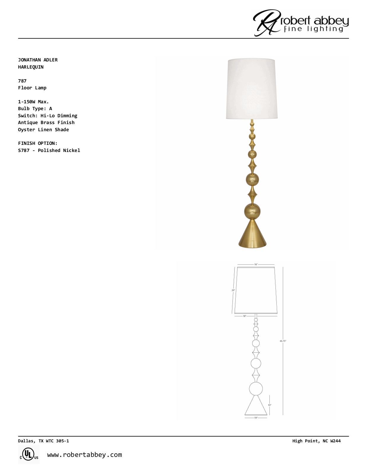 Jonathan Adler RAB4108 Specifications - ManualMachine.com