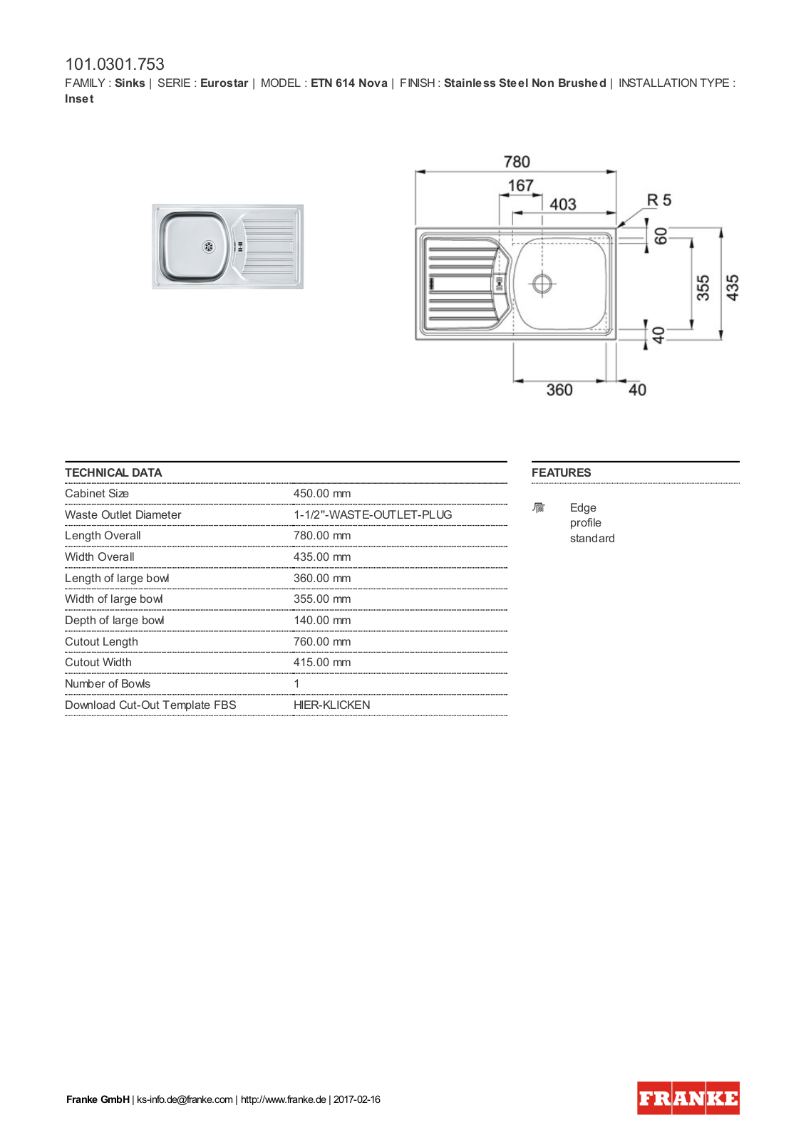 Franke 101.0301.753 Service Manual