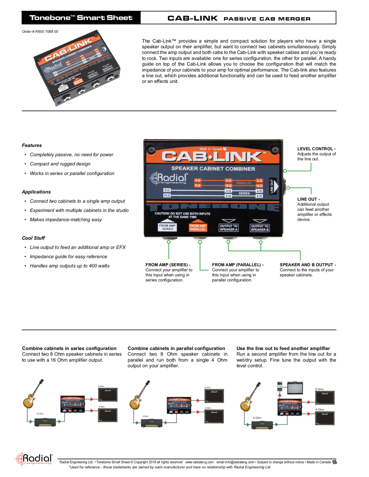 Radial Engineering Cab-Link User Manual