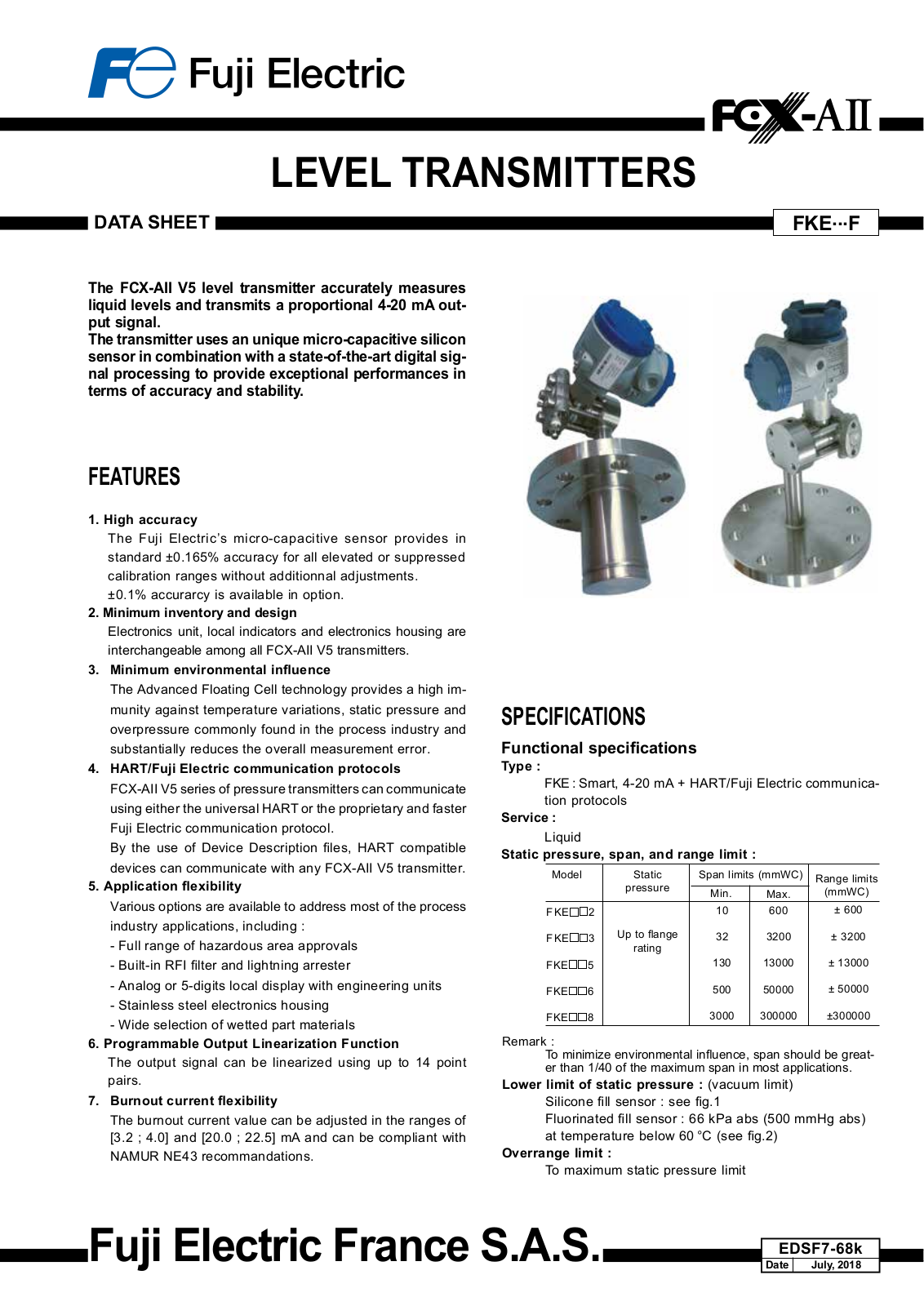 Fuji Electric FKE Specifications