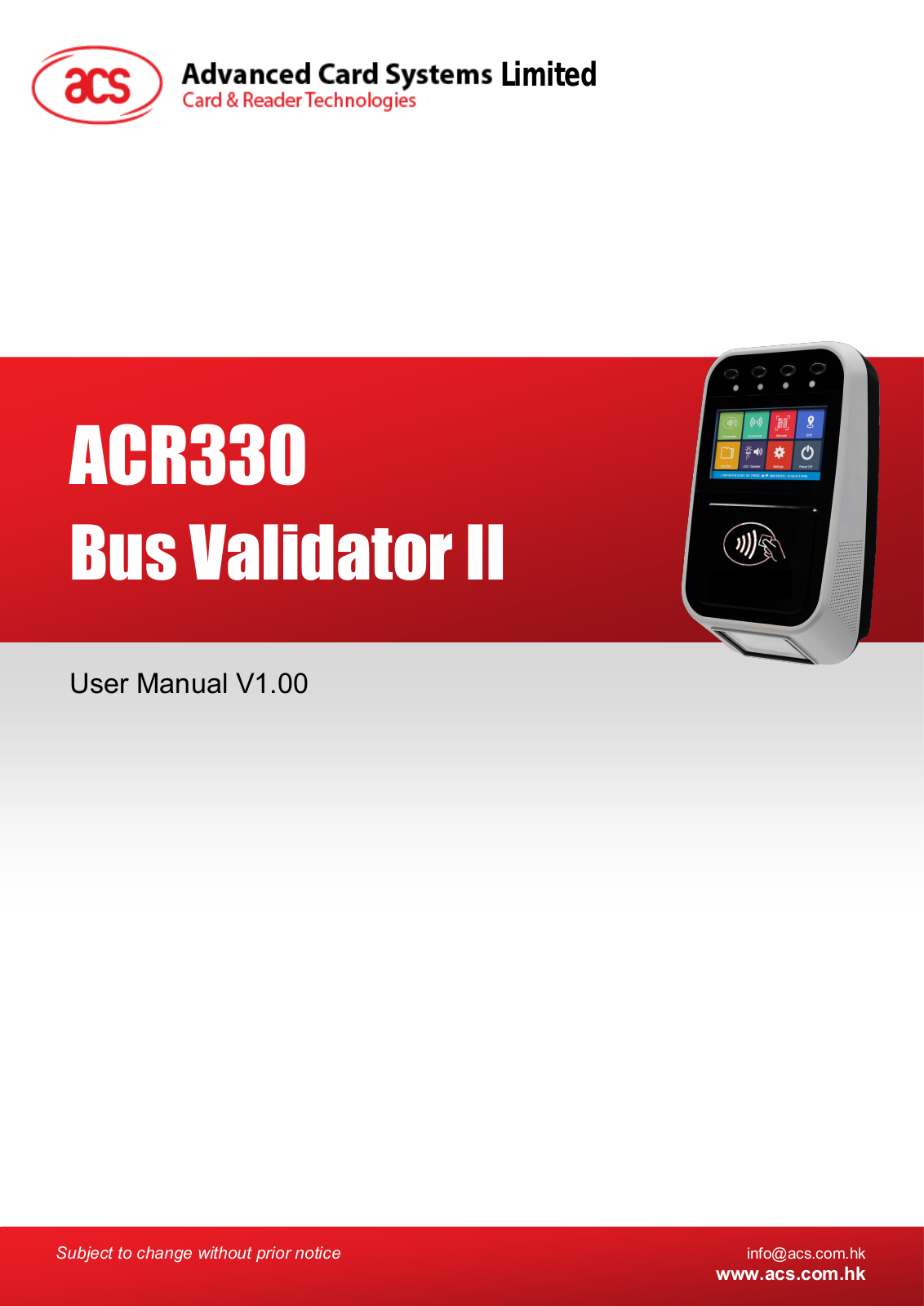 Advanced Card Systems ACR330 User Manual