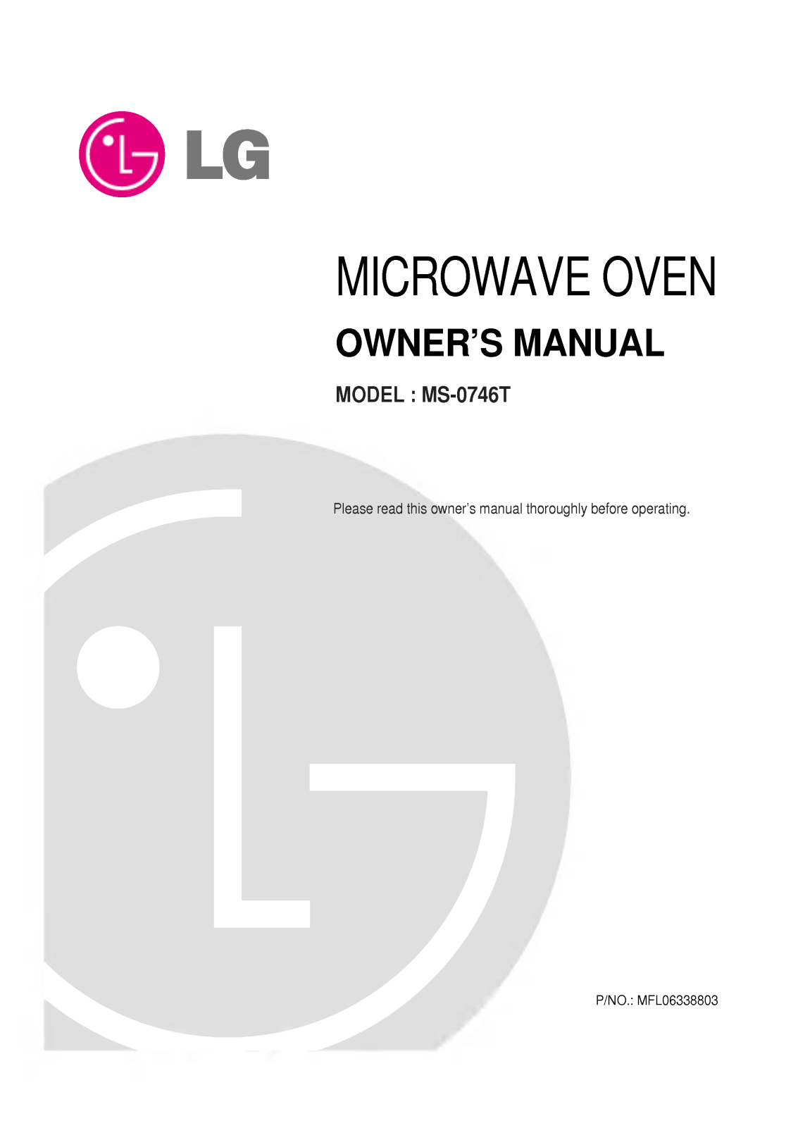 LG MS-0744JL Owner's Manual