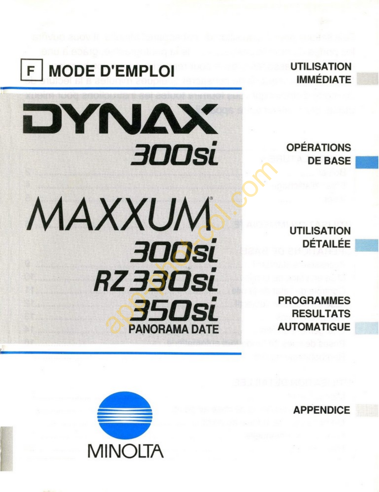 MINOLTA 300Si Guide d'utilisation