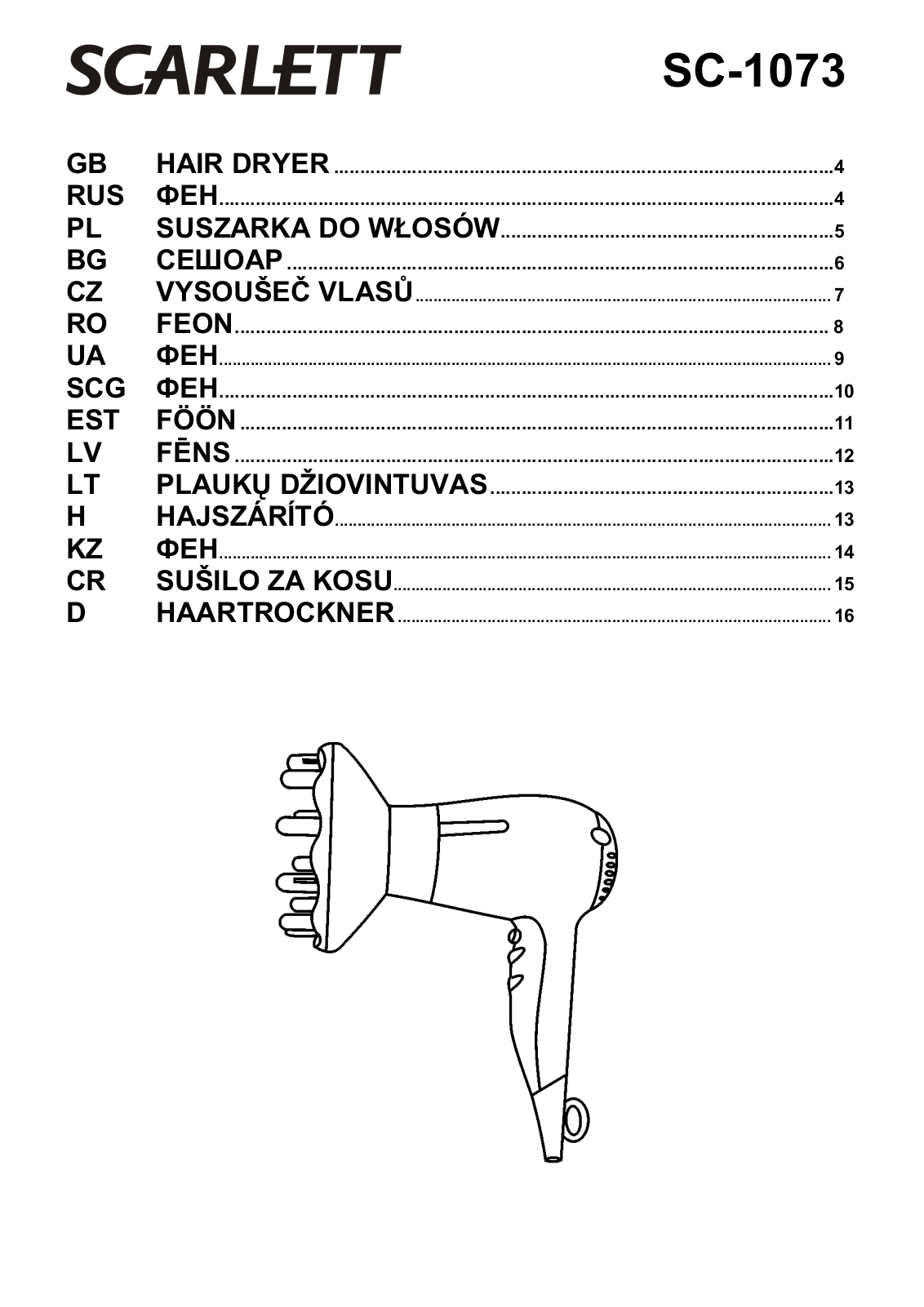 Scarlett SC-1073 User Manual