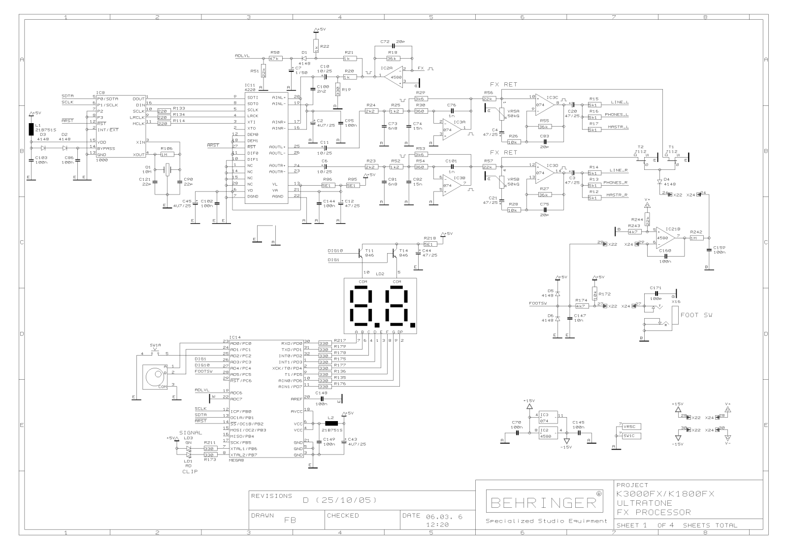 Behringer k3000fx Schematic