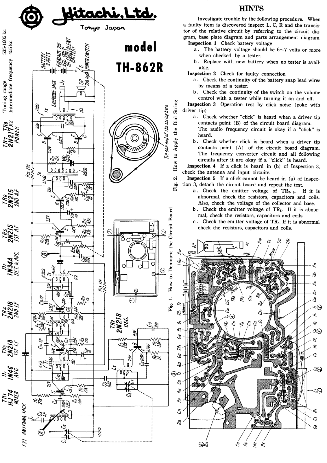 Hitachi TH-862-R Schematic