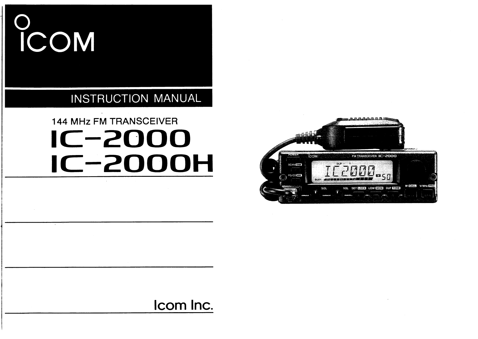 Icom IC-2000-H User Manual