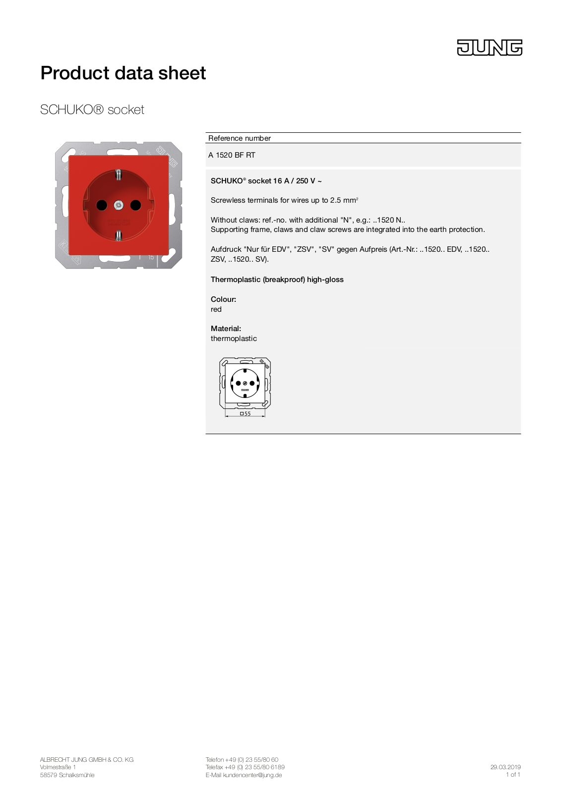 Jung A 1520 BF RT User Manual