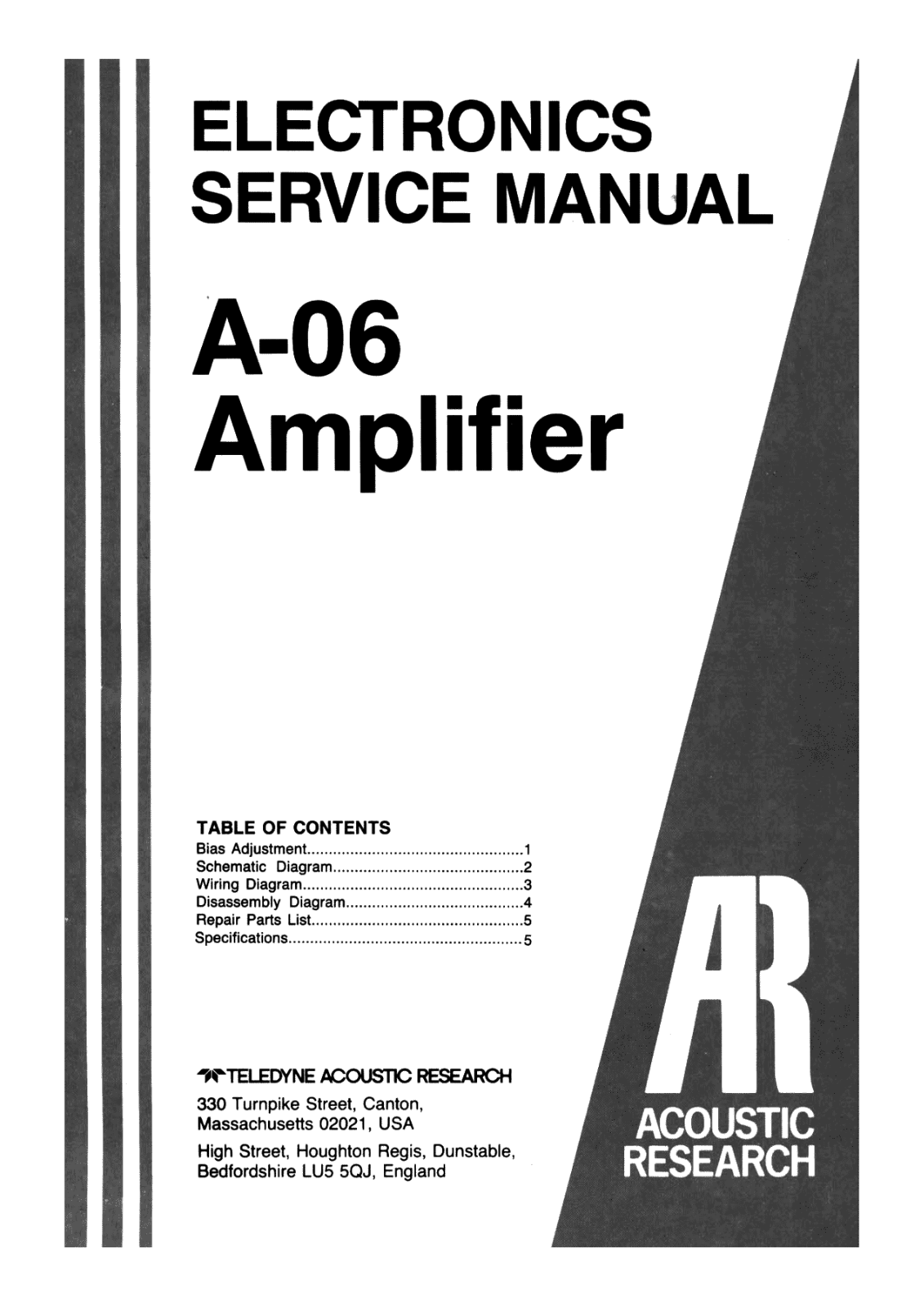 ACOUSTIC A 06 Service Manual