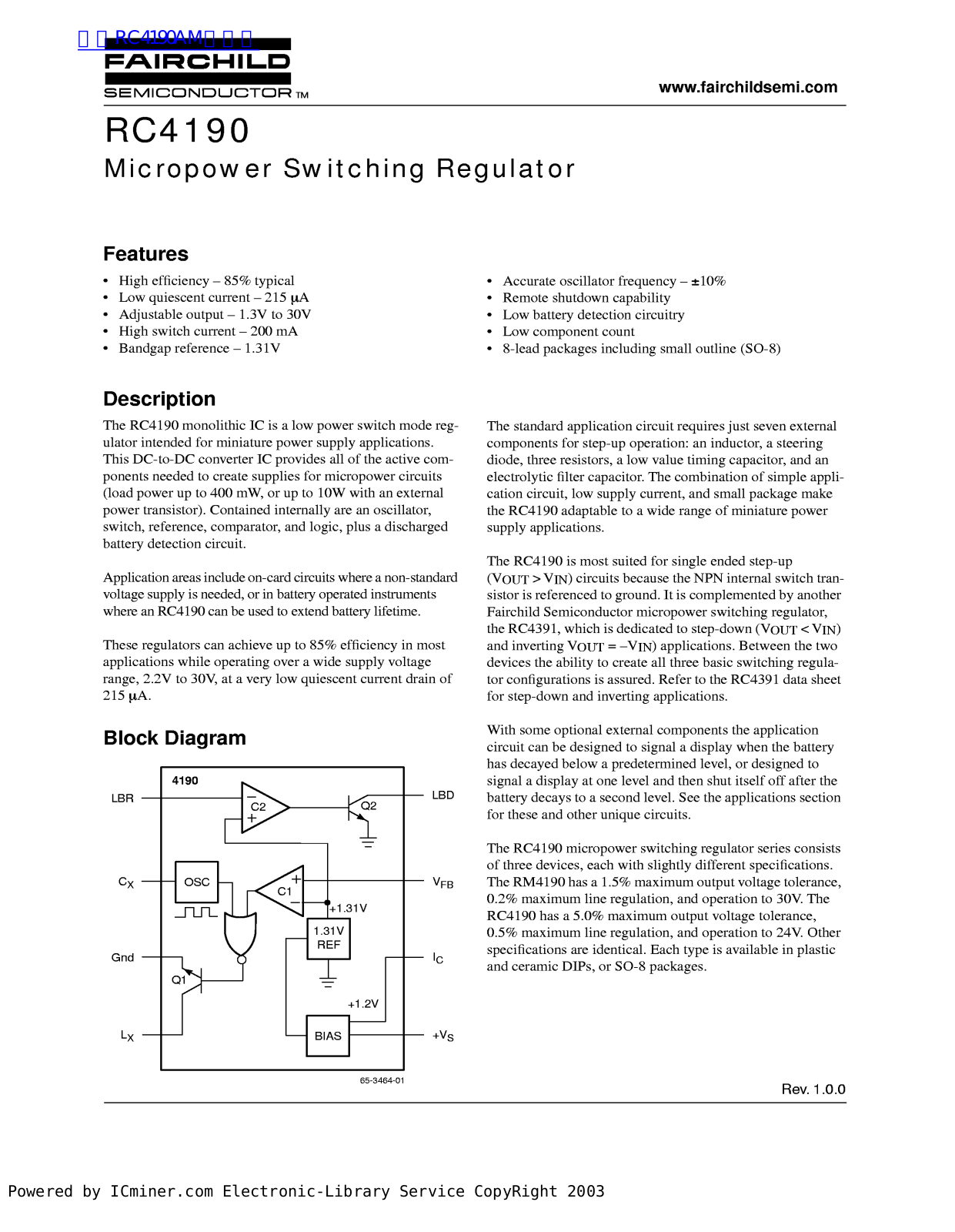 Fairchild RC4190 service manual