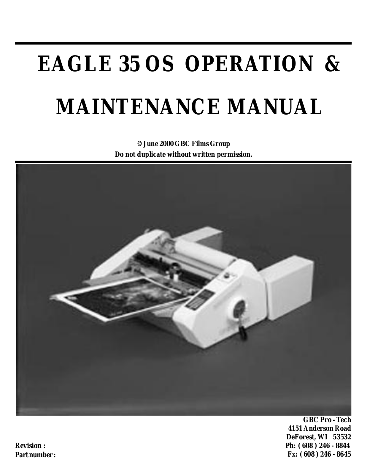 GBC EAGLE 35 User Manual