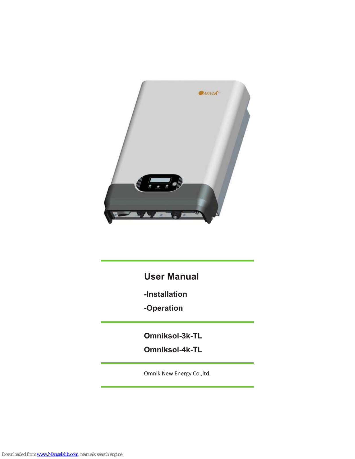 Omnik Omniksol-3k-TL, Omniksol-4k-TL User Manual