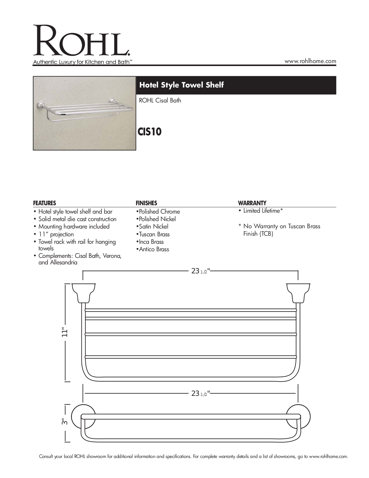 Rohl CIS10PN User Manual