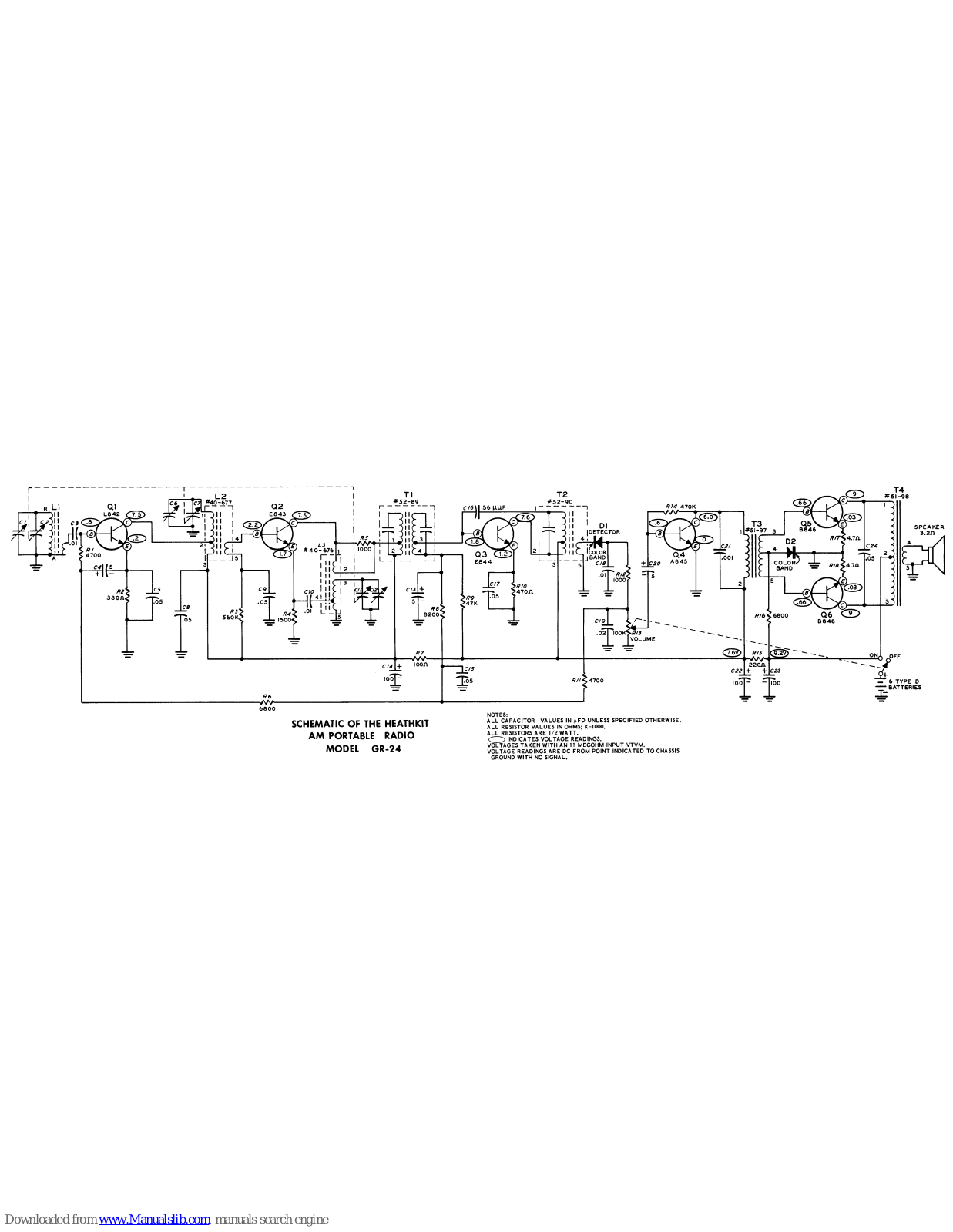 Heath Heathkit GR-24 Schematic Diagram