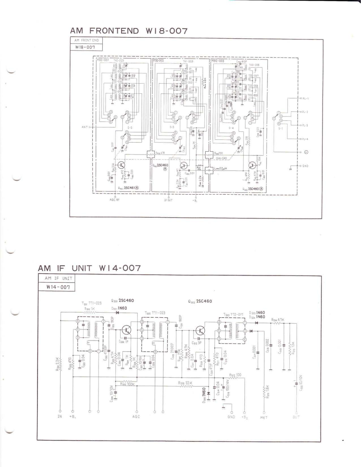 Pioneer W18-007, W14-007 Schematic