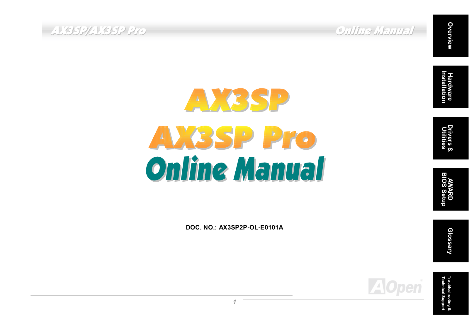 Aopen AX3SPP User Manual