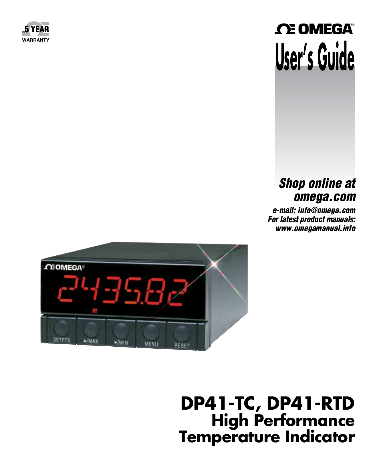 omega DP41-TC, DP41-RTD User Manual