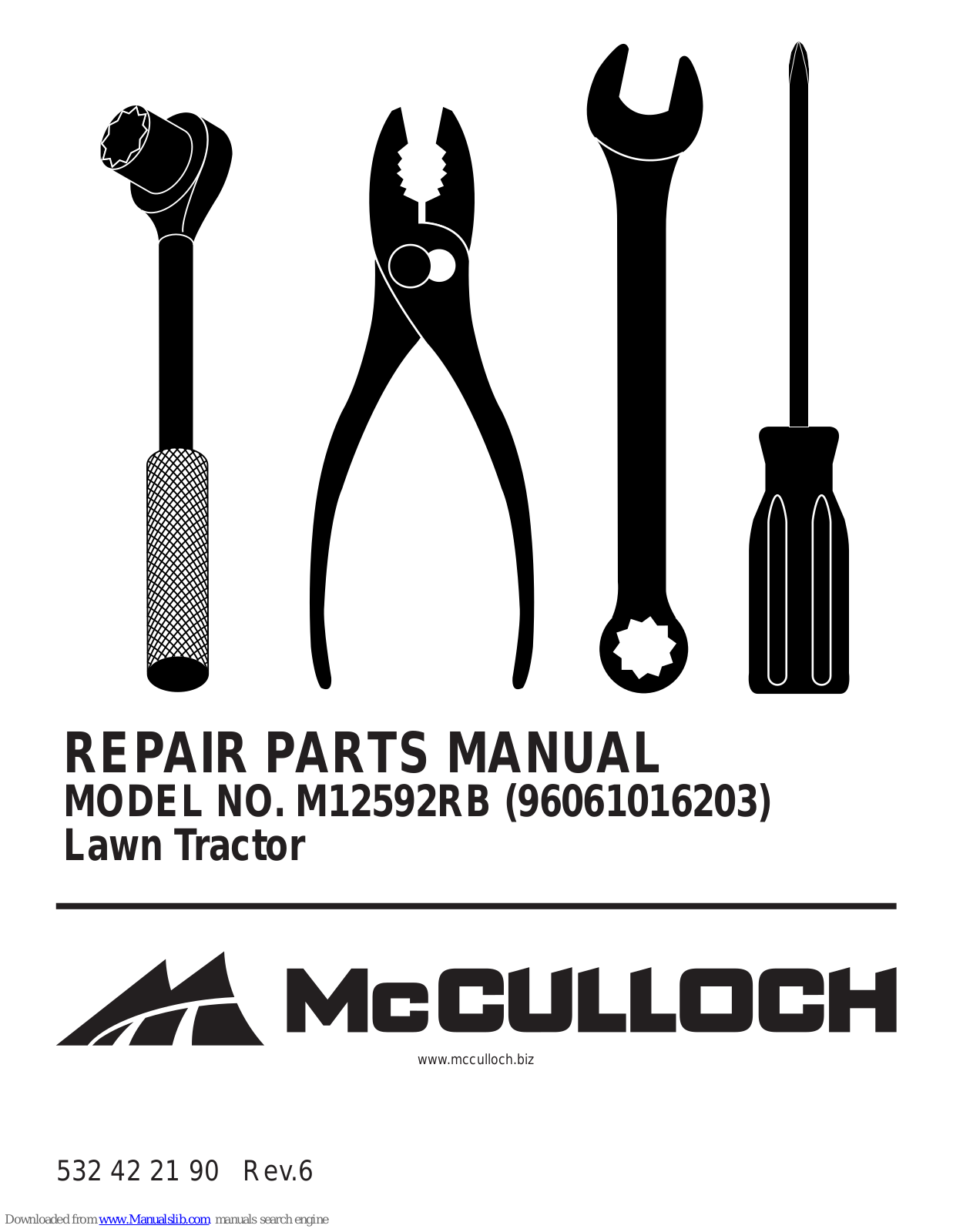 McCulloch 96061016203 Parts Manual