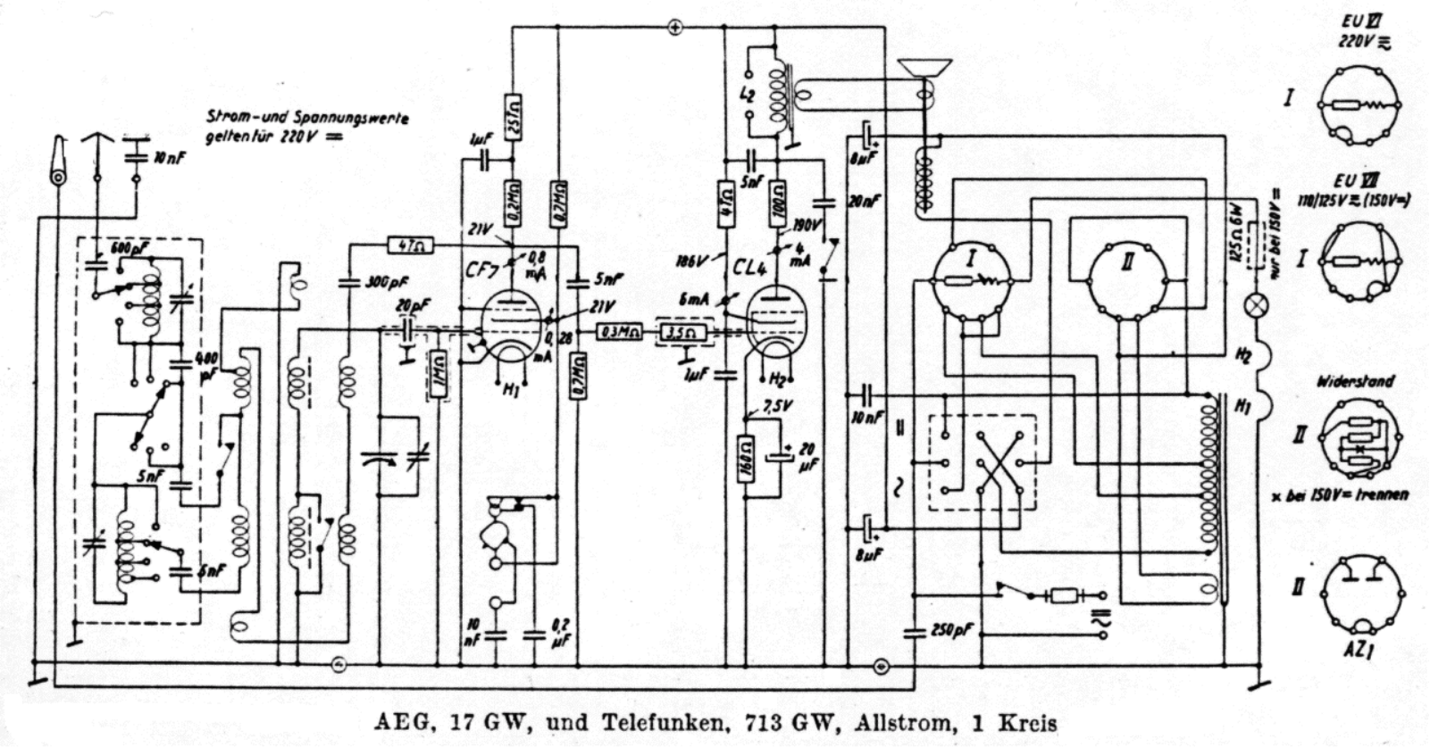 Telefunken 713-GW Schematic