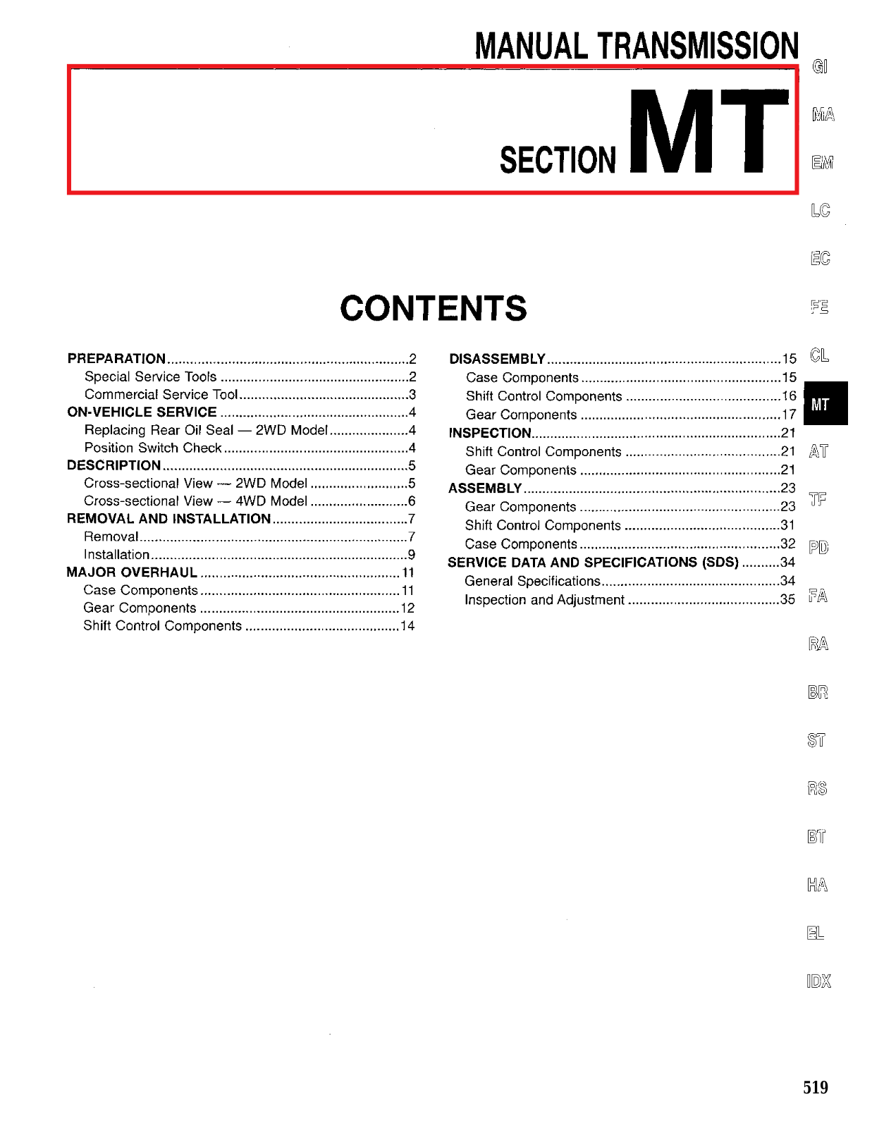 Nissan Pathfinder 1997 Owner's Manual