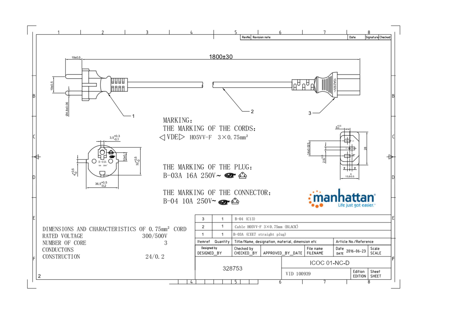Manhattan ICOC 01-NC-D Drawing - ManualMachine.com