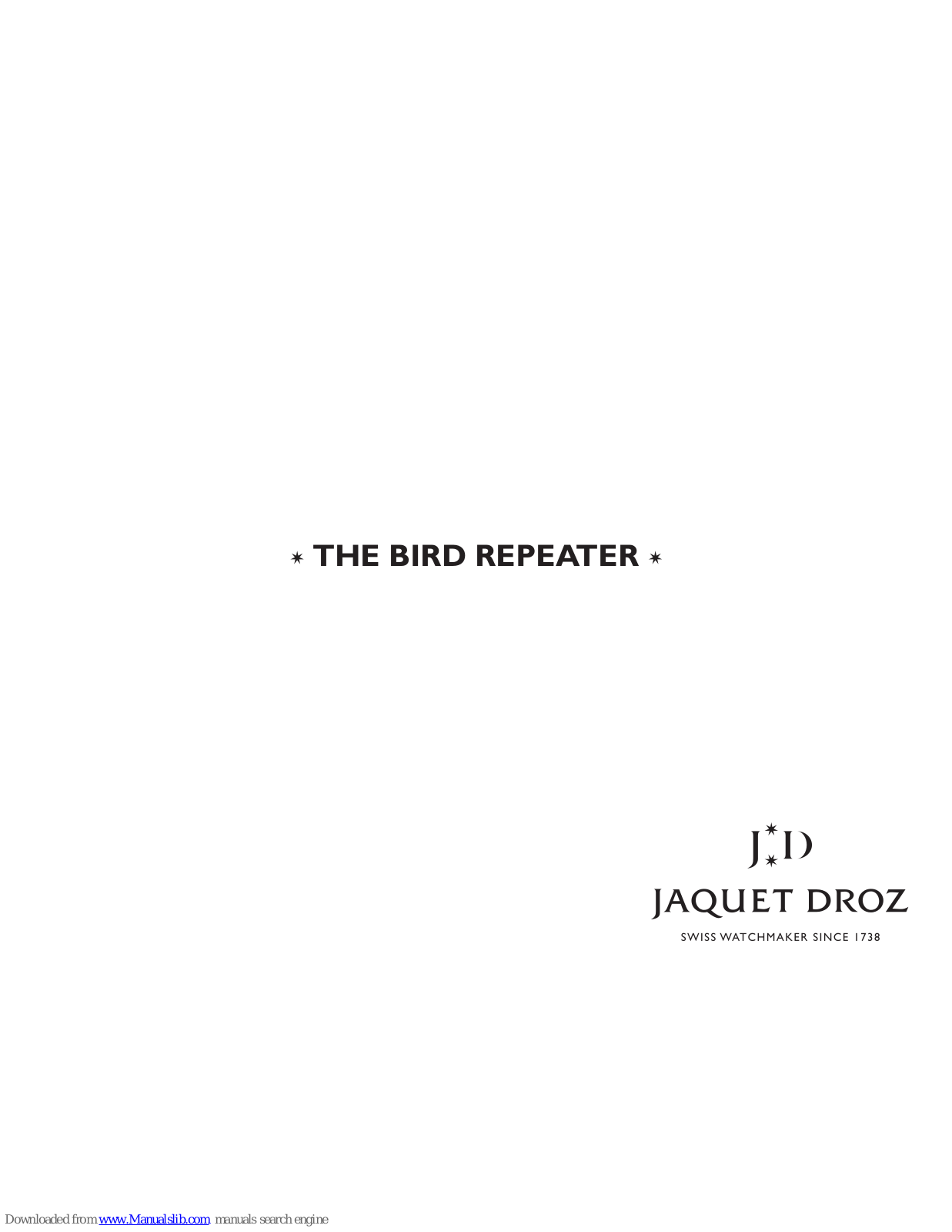 JD THE BIRD REPEATER User Manual - ManualMachine.com