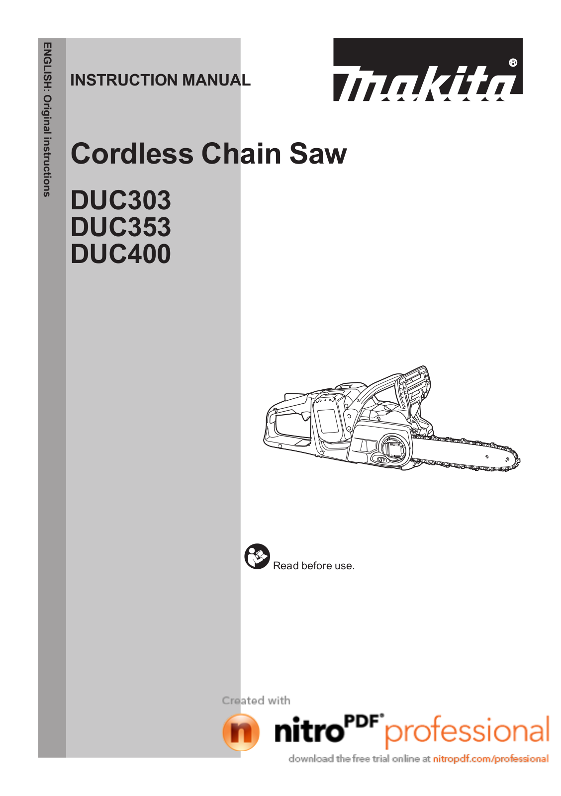 Makita DUC400 User Manual