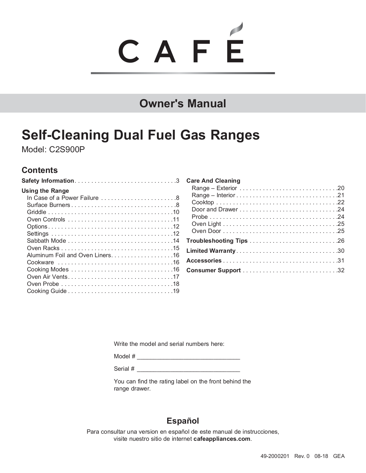 Cafe C2S900P3MD1 User Manual