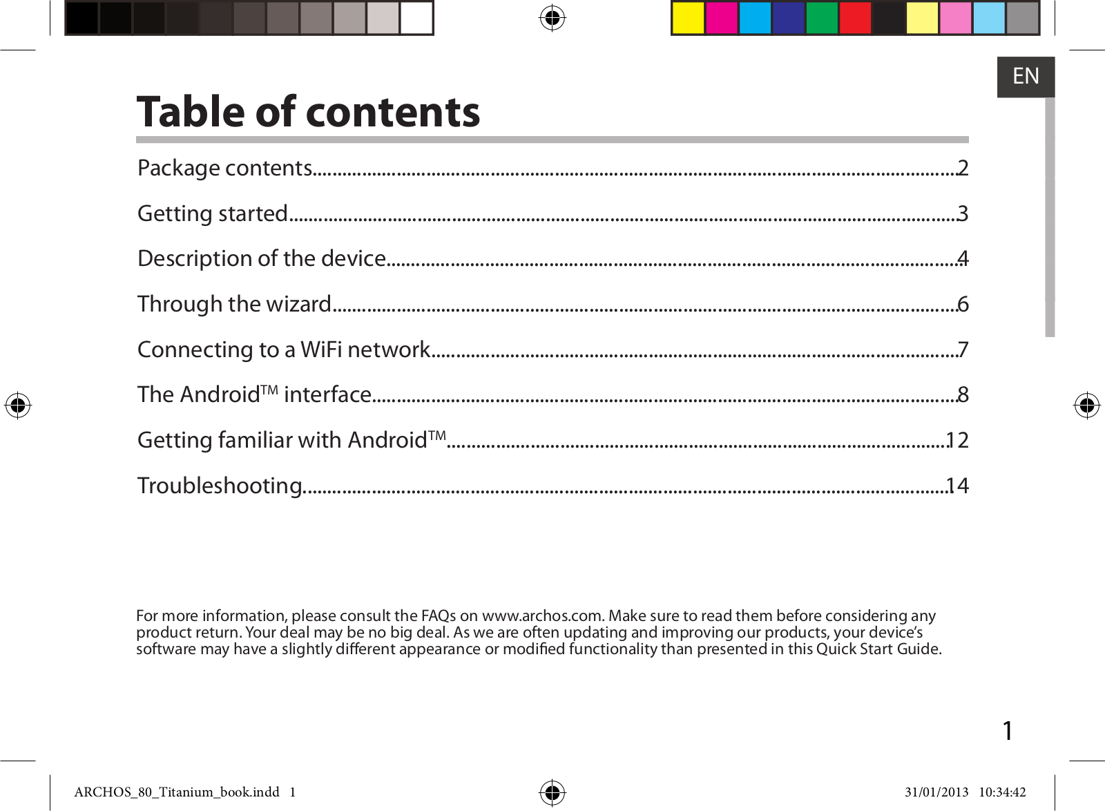 Archos 80 TITANIUM User Manual