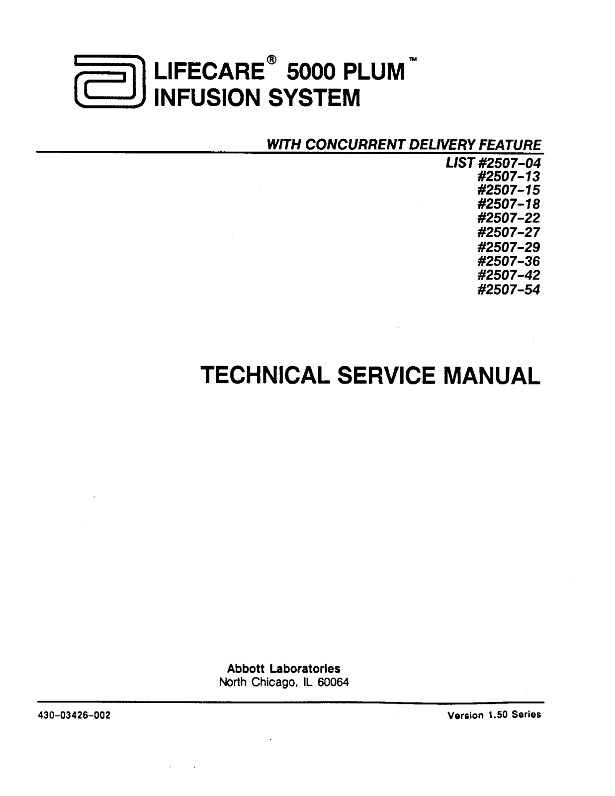 Abbott Lifecare 5000 Service manual