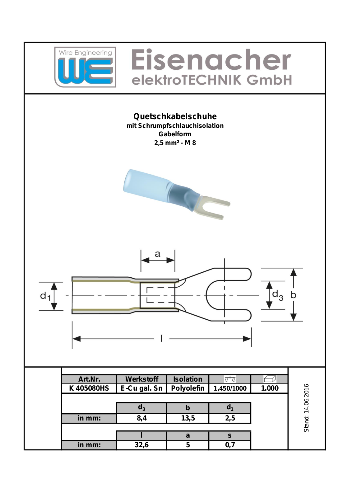 Datasheet WE K405080HS Datasheet (FREI) - ManualMachine.com
