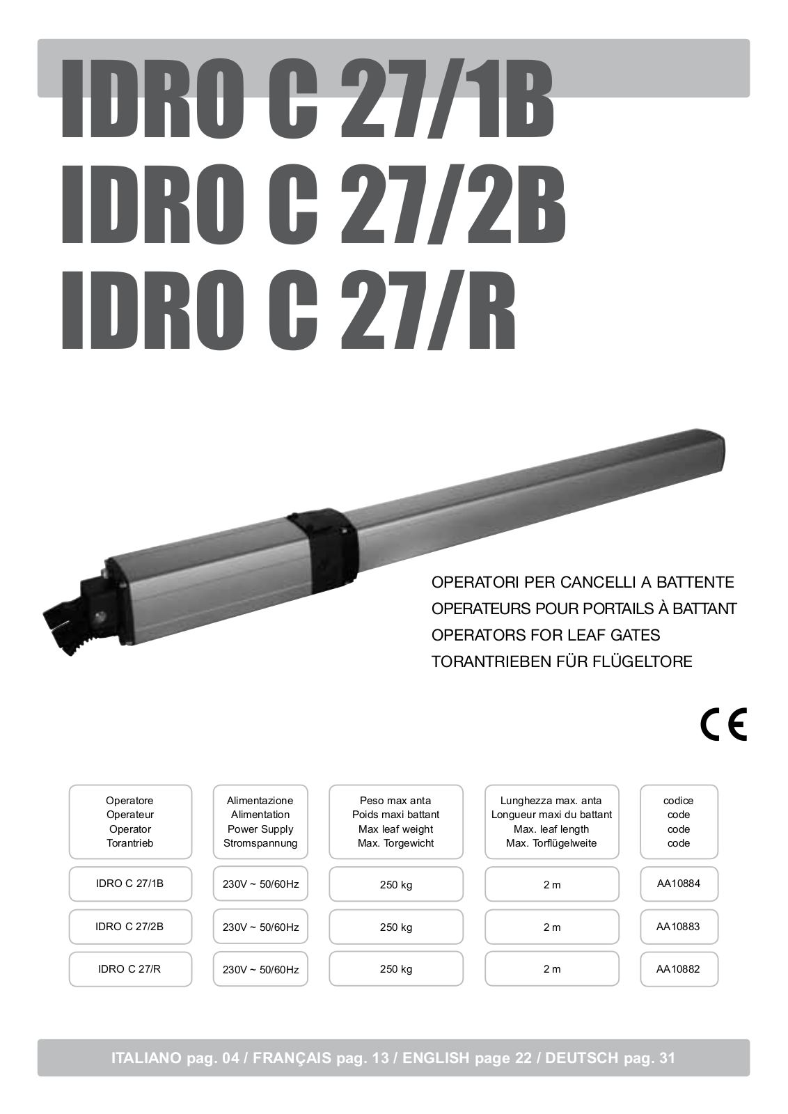 RIB IDRO C 27/2B, IDRO C 27/1B, IDRO C 27/R User Manual - ManualMachine.com