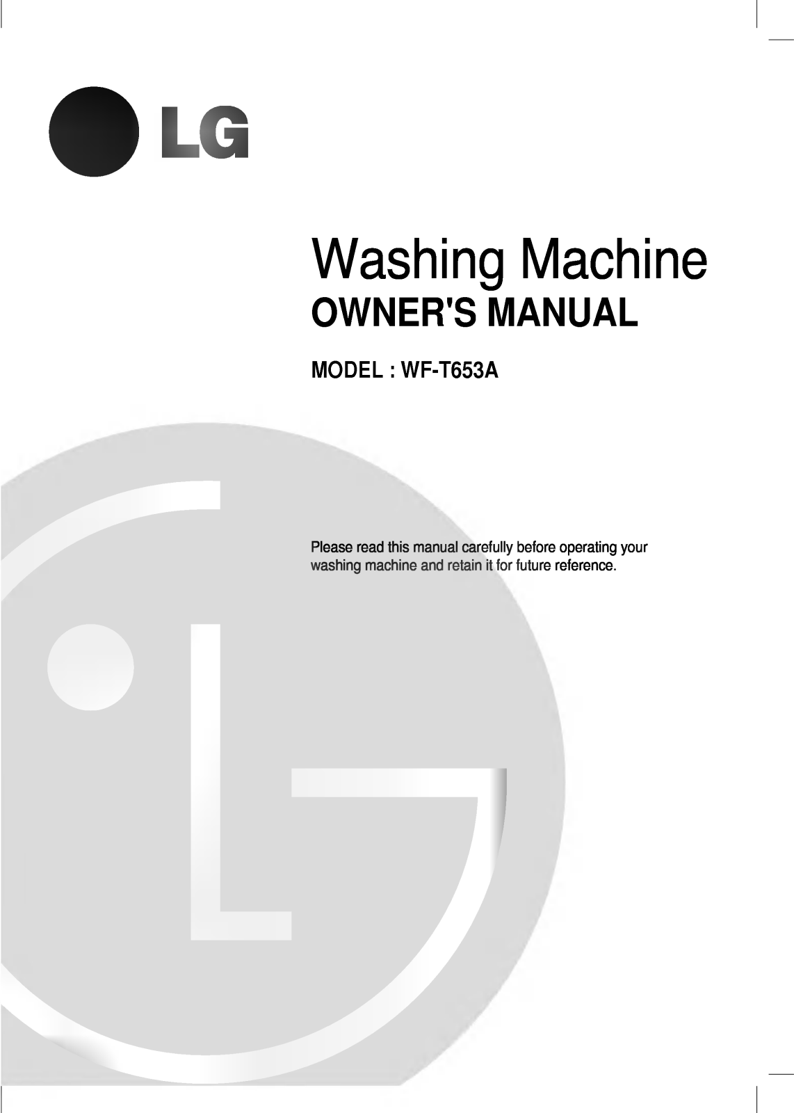 LG WF-T8518TP Owner’s Manual