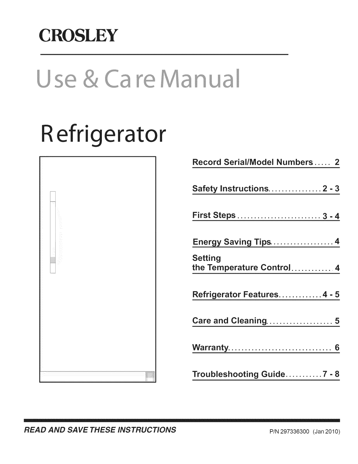 Crosley CALR17LW0 Owner’s Manual