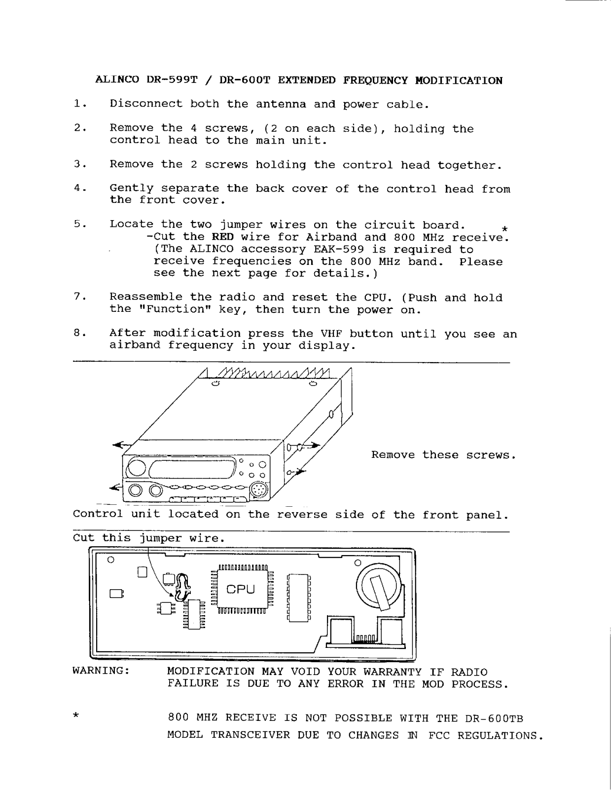 Alinco DR-599T 600T ERX Service Manual