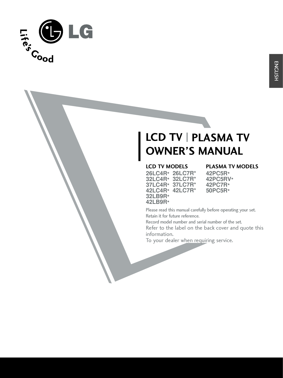 LG 32LB9R1 User Manual