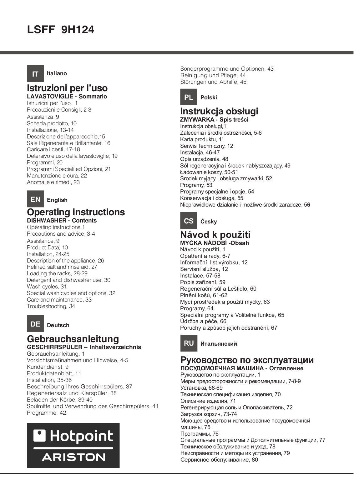 Hotpoint LSFF 9H124 CX EU User Manual