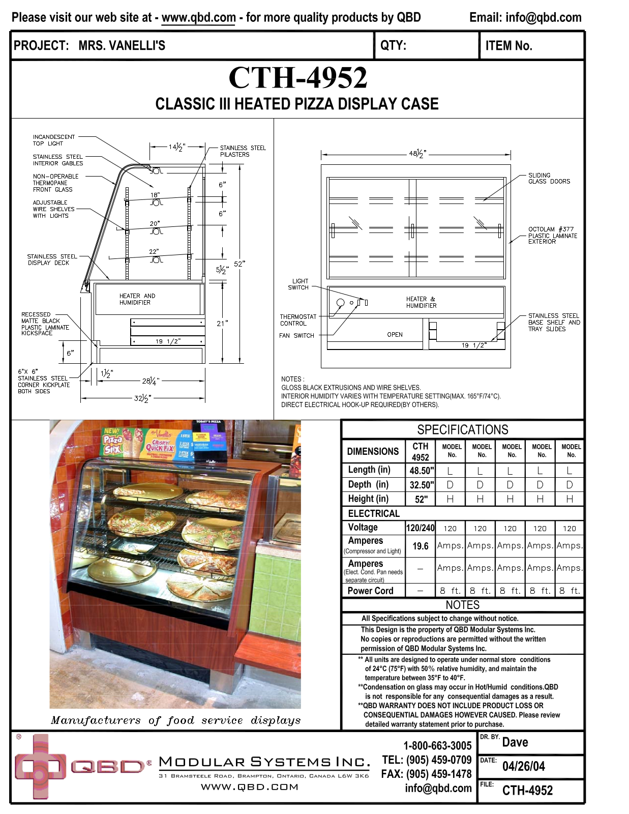 QBD CTH-4952 User Manual