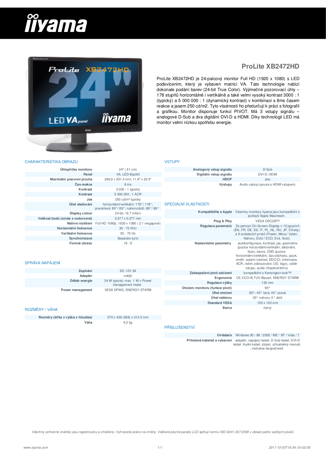 Iiyama PROLITE XB2472HD User Manual