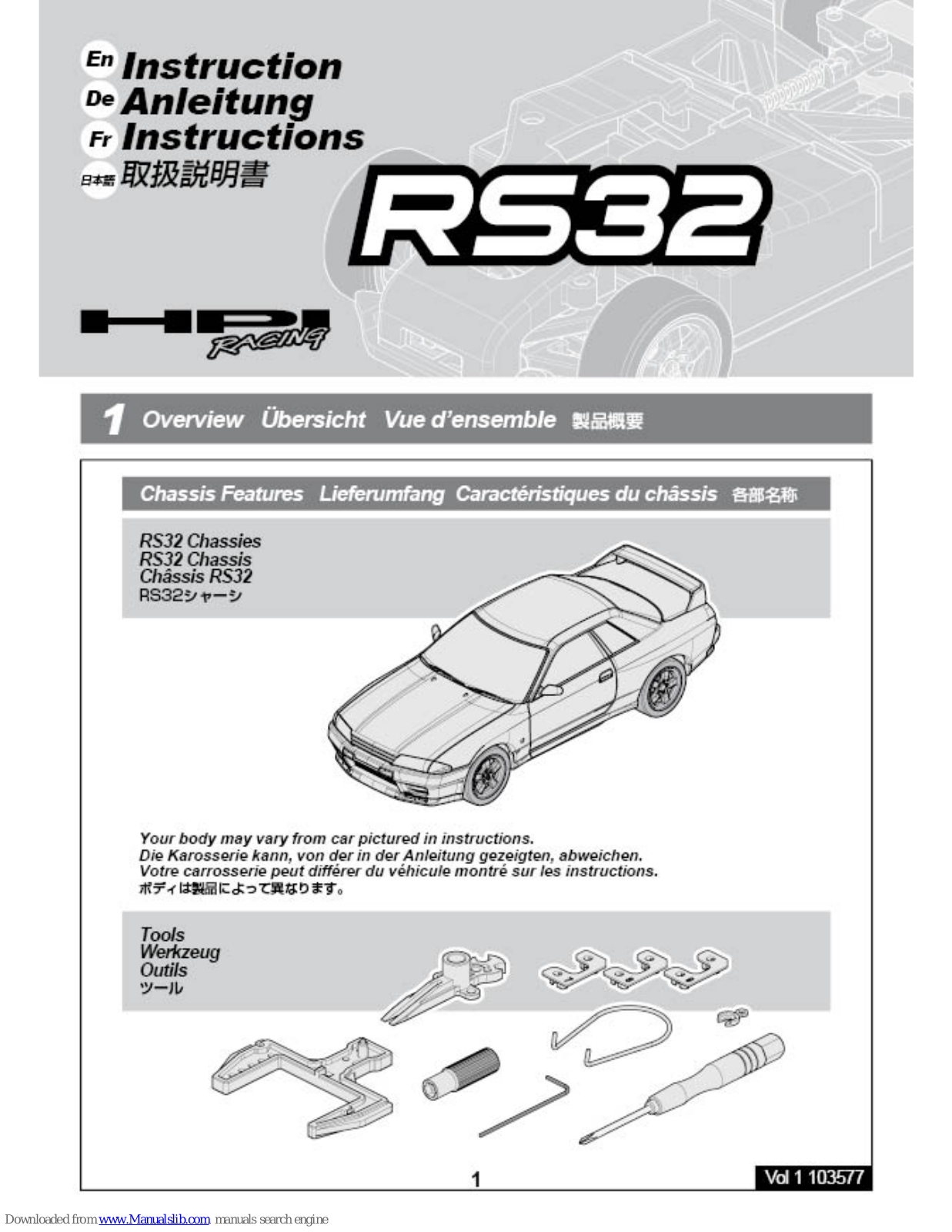 HPI Racing RS32 Instructions Manual