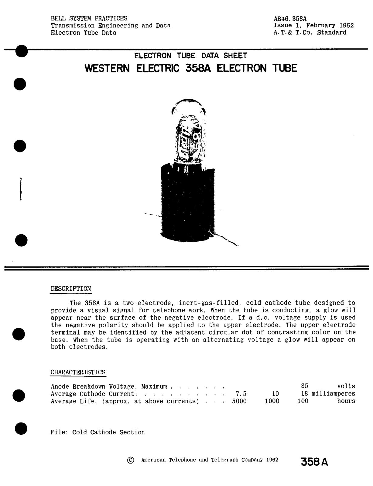 Western Electric 358-A Brochure