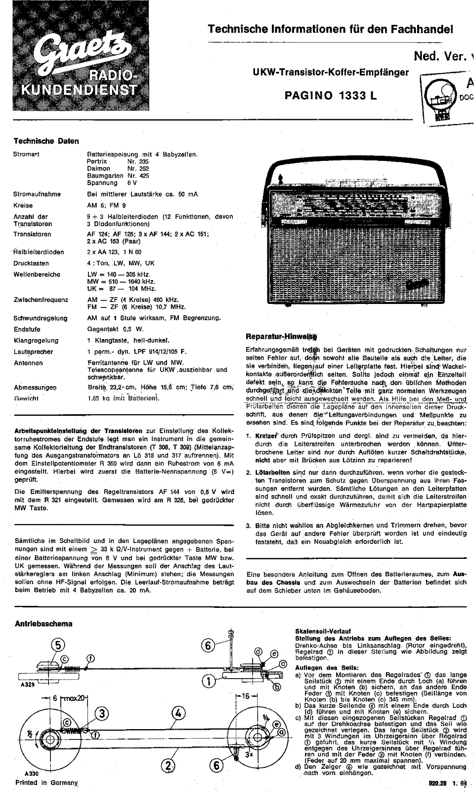 Graetz 1333L Schematic