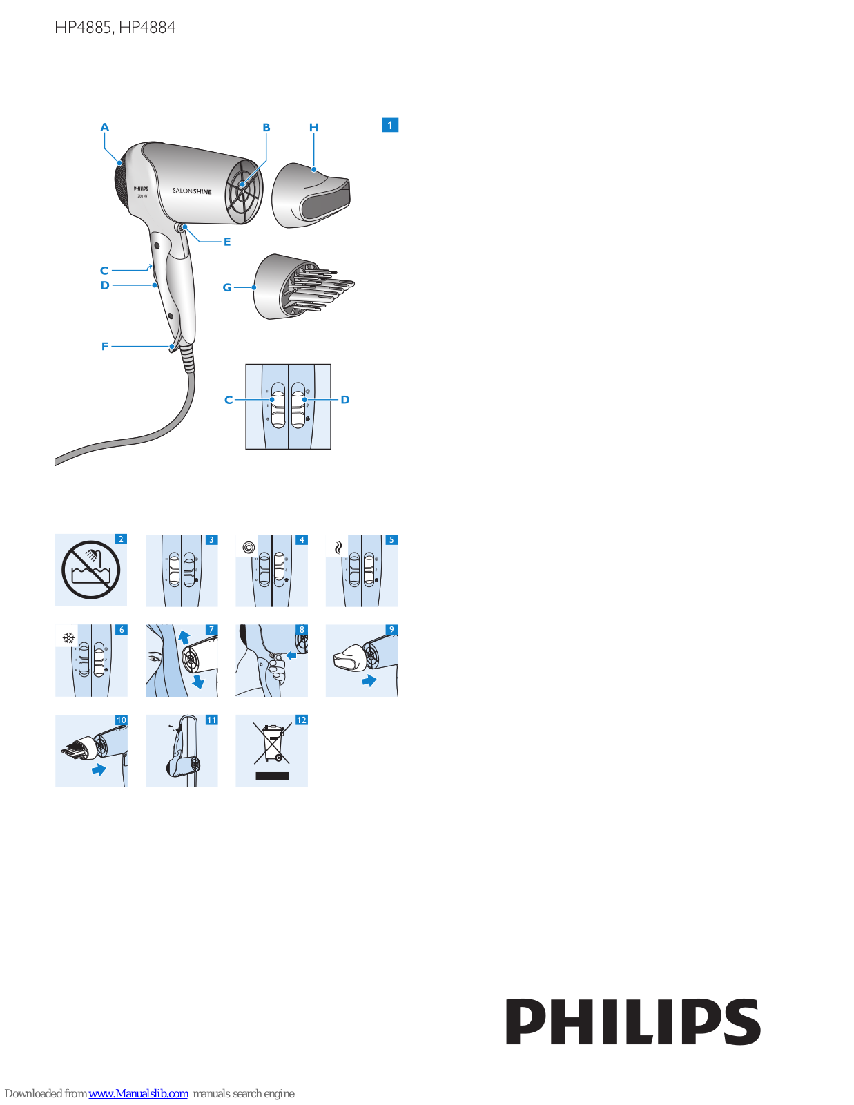 Philips HP4885/01, HP4884/01, HP4884/02, HP4884, HP4885 User Manual