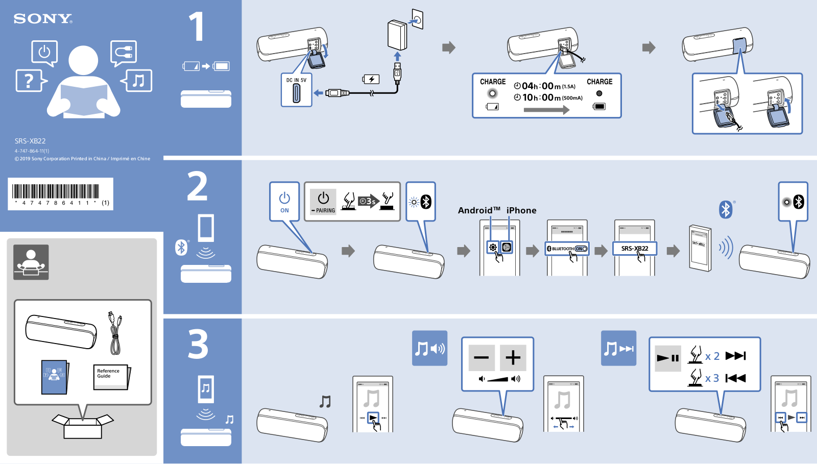 SONY SRS-XB22G, SRS-XB22H, SRS-XB22L, SRS-XB22R, SRS-XB22B User Manual